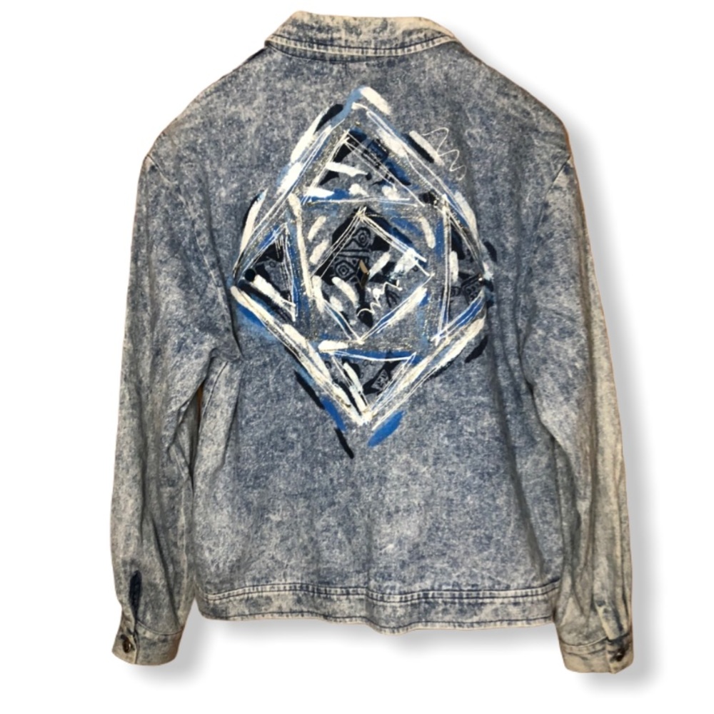 Vintage 1980s denim button up embellished shirt